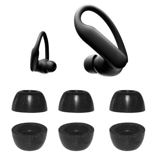 Adhiper Ersatz-Ohrstöpsel aus Schaumstoff für Powerbeats Pro 2 kabellose Ohrhörer, 3 Paar Ohrstöpsel aus Memory-Schaum für Beats Powerbeats Pro2 (PB PRO 2), S/M/L, Schwarz von Adhiper