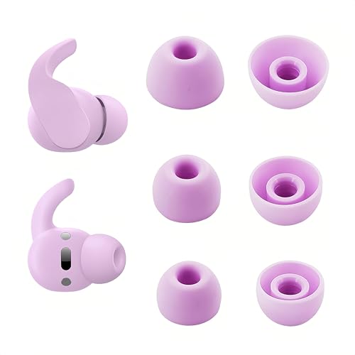 Adhiper Fit Pro Ohrstöpsel, kompatibel mit Beats Studio Buds und Beats Fit Pro Kopfhörern, rutschfeste Silikon-Ersatz-Ohrstöpsel mit Geräuschunterdrückung (S/M/L,Lila) von Adhiper