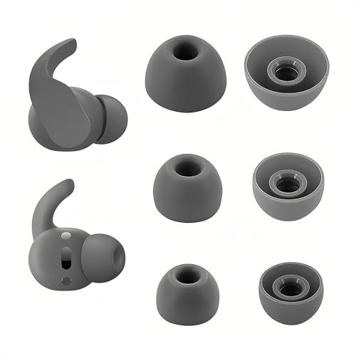Adhiper Fit Pro Ohrstöpsel, kompatibel mit Beats Studio Buds und Beats Fit Pro Kopfhörern,rutschfeste Silikon-Ersatz-Ohrstöpsel mit Geräuschunterdrückung (S/M/L,dunkelgrau) von Adhiper