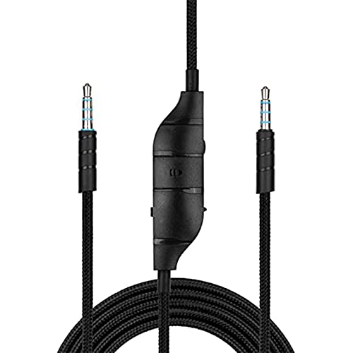 Adhiper G933 Audio-Ersatzkabel mitmit Lavalier, mit eingebautem Mikrofon und Lautstärkeregler, kompatibel mit PS5/PS4/Xbox One/PC Logitech G933 G633 Gaming-Headset (schwarz/1,5M) von Adhiper