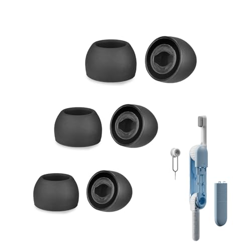 Adhiper Galaxy Buds Pro Ersatz-Ohrstöpsel aus Silikon&Reinigungsset,3 Paar Ohrstöpsel(S/M/L) für Samsung Buds Pro Kopfhörer,Reinigungsstift für Kopfhörer/Ohrhörer/Box/Tastatur/Maus/Handy(Schwarz) von Adhiper