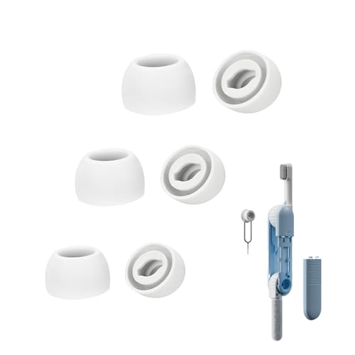 Adhiper Galaxy Buds Pro Ersatz-Ohrstöpsel aus Silikon&Reinigungsset&Kopfhörerschale,3 Paar Ohrstöpsel(S/M/L) für Samsung Buds Pro Kopfhörer(Weiß) von Adhiper