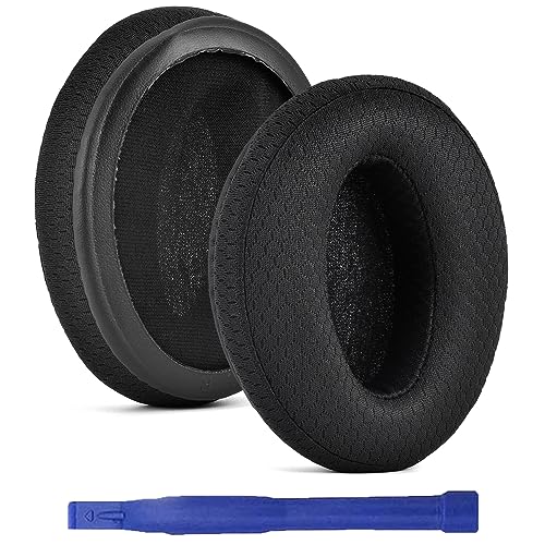 Adhiper Ersatz-Ohrpolster für Sennheiser HD4.50BT/HD4.50BTNC/HD4.40BT Kopfhörer, HD4.50SE HD430 HD440 HD350BT HD400S HD458BT Ohrpolster mit Netzgewebe, Memory-Schaum (schwarz) von Adhiper