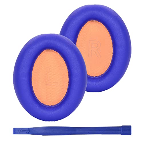 Adhiper Q10 Ohrpolster Kompatibel mit Anker Soundcore Life Q10 Kopfhörer,Protein-Leder Noise Cancelling Earpads,Ersatzteile Kopfhörer Earmuff Pads(Blau+Orange) von Adhiper