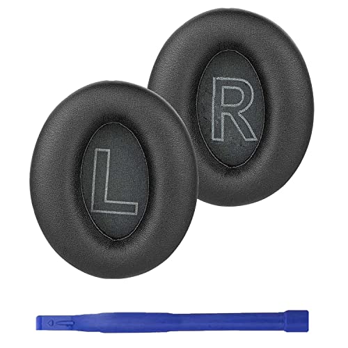 Adhiper Q20 Ohrpolster Kompatibel mit Anker Soundcore Life Q20 Kopfhörer,Protein-Leder Noise Cancelling Earpads,Ersatzteile Kopfhörer Earmuff Pads(Schwarz) von Adhiper