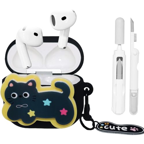 Adhiper Schutzhülle für Airpods 4, integrierte süße Hundeanhänger, Silikon-Schutzhülle für Apple Airpods 4. Generation, mit Reinigungsset und niedlichem Schlüsselanhänger-Zubehör für Frauen und Adhiper Schutzhülle für Airpods 4, integrierte süße Hundeanhänger, Silikon-Schutzhülle für Apple Airpods 4. Generation, mit Reinigungsset und niedlichem Schlüsselanhänger-Zubehör für Frauen und von Adhiper