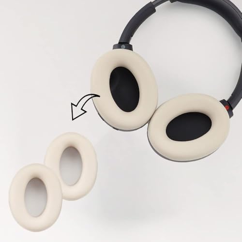 Adhiper Silikon‑Schweißfeste Ohrpolsterbezüge für Sony WH-1000XM4, WH-1000XM3, WH-XB910N, WH-CH720N, WH-CH710N, ULT WEAR Kopfhörer, Ohrpolster Silikon‑Schutzüberzug,Waschbares Zubehör (Weiß) von Adhiper