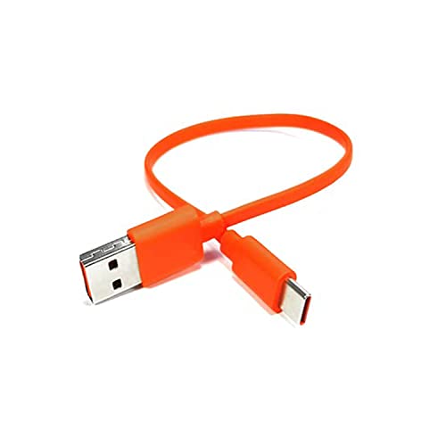 Adhiper type-C Ladekabel kompatibel mit JBL Charge 4, Flip 5, Pulse 4, JR POP, Endurance Peak, CHARGE4BLKAM für kabellose Bluetooth-Kopfhörer (25cm/orange) von Adhiper