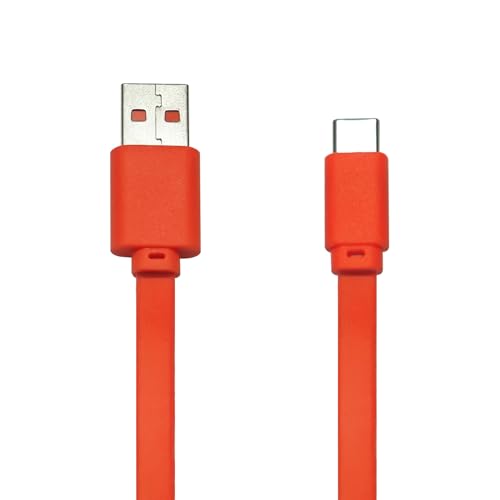 Adhiper type-C Ladekabel kompatibel mit JBL Charge 4, Flip 5, Pulse 4, JR POP, Endurance Peak, JBLCHARGE4BLKAM für kabellose Bluetooth-Kopfhörer (1m/Orange) von Adhiper