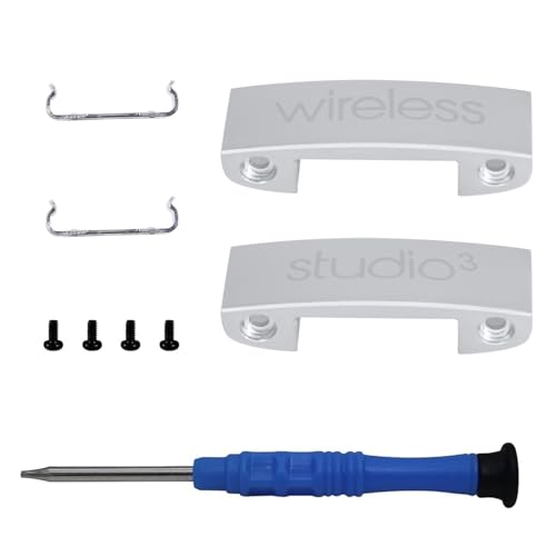Ersatz-Kopfbügel Metall Klappscharnier Clip Cover Pin Reparaturteile Set Kompatibel mit Studio 3 Studio 3.0 Wireless Over-Ear Kopfhörer (Silber) von Adhiper