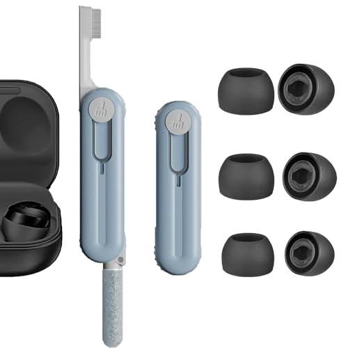 Ersatz-Ohrstöpsel-Set für Samsung Galaxy Buds Pro Kopfhörer mit Reinigungsset, geräuschreduzierende, rutschfeste Silikon-Ohrhörer, 5-in-1-Reinigungsstift und Silikon-Ohrstöpsel (schwarz), 3 Paar von Adhiper