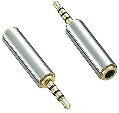 NAOGUNH - Adapter für 2,5 mm auf 3,5 mm Stereo-Klinkenstecker, für Kopfhörer, Tablets, 4-poliger Stereo-Klinkenstecker, Adapter 2,5 mm auf 3,5 mm NAOGUNH - Adapter für 2,5 mm auf 3,5 mm Stereo-Klinkenstecker, für Kopfhörer, Tablets, 4-poliger Stereo-Klinkenstecker, Adapter 2,5 mm auf 3,5 mm von Adhiper