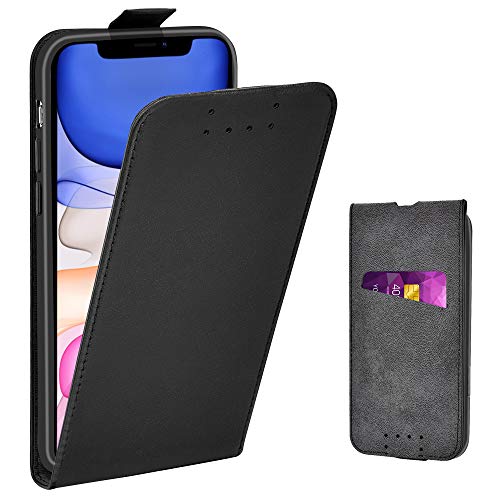 Adicase iPhone 11 Hülle Leder Tasche für Apple iPhone 11 Handyhülle Flip Case Schutzhülle (Schwarz) von Adicase