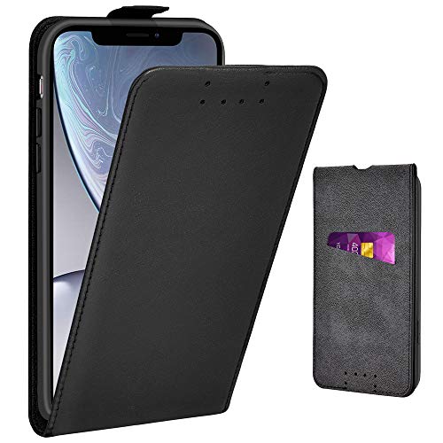 Adicase iPhone XR Hülle Leder Tasche für Apple iPhone XR Handyhülle Flip Case Schutzhülle (Schwarz) von Adicase