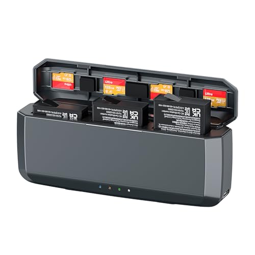 Adicop 7710 mAh Power Bank kompatibel mit DJI Action 5 Pro/4/3 Akku, 3 Steckplätze Schnellladegeräte Zubehör für Action 5 Pro/4/3 Batterie (Akku Nicht im Lieferumfang enthalten) von Adicop