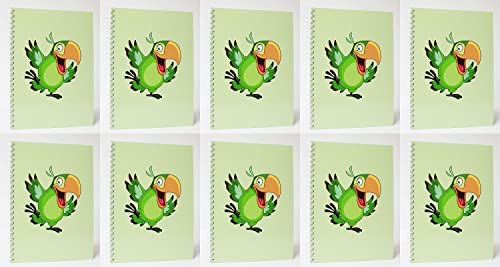 10x Collegeblock Kollegblock A4 kariert mit Doppelrand 80 Blatt 90g/qm Lineatur 28 Premium Marke ADINA (Fröhlicher Papagai) von Adina