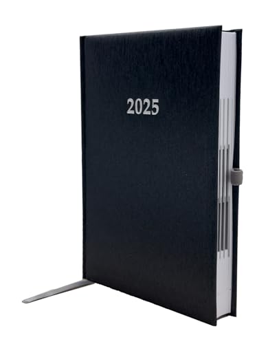 2025 Buchkalender Chefplaner A5 1 Tag 1 Seite auch sonntags anthrazit metallic von Adina