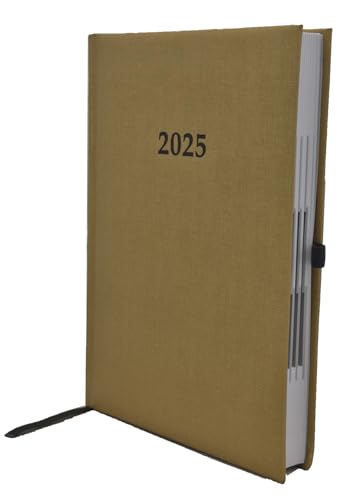 2025 Buchkalender Chefplaner A5 1 Tag 1 Seite auch sonntags gold metallic von Adina