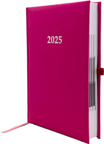 2025 Buchkalender Chefplaner A5 1 Tag 1 Seite auch sonntags pink von Adina