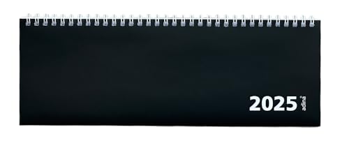 ADINA Großer Tischquerkalender Querterminplaner Tischkalender XXL 1 Woche = 2 Seiten (2025 schwarz) von Adina