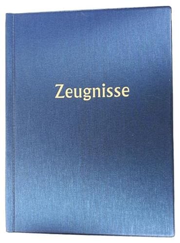 ADINA Hochwertige Zeugnismappe A4 mit 10 Hüllen (blau-metallic) von Adina