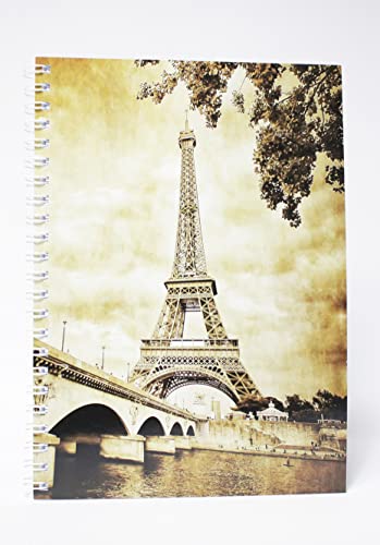 ADINA Premium Collegeblock Kollegblock A4 blanko unliniert 80 Blatt 90g/qm (Eiffelturm, 1 Stück) von Adina