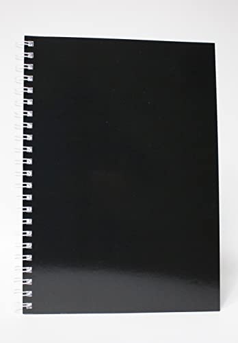 ADINA Premium Collegeblock Kollegblock A4 blanko unliniert 80 Blatt 90g/qm (schwarz, 1 Stück) von Adina