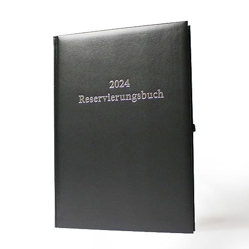 Reservierungsbuch A4 1 Seite = 1 Tag, 210 x 297 mm hochwertiger Einband (2024 schwarz) von Adina