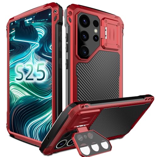 AdirMi Schutzhülle für Samsung Galaxy S25 Ultra, militärische Qualität, strapazierfähig, stoßfest, mit Kameraschutz, Ständer, mit Loch für Umhängeband, Rot AdirMi Schutzhülle für Samsung Galaxy S25 Ultra, militärische Qualität, strapazierfähig, stoßfest, mit Kameraschutz, Ständer, mit Loch für Umhängeband, Rot von AdirMi
