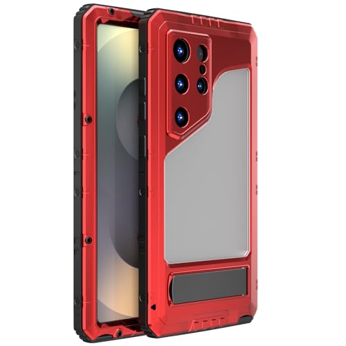 AdirMi Wasserdichte Schutzhülle für Samsung Galaxy S25 Ultra, robuste Metall-Ständer-Hülle, Ganzkörper-Schutzhülle, stoßfest, staubdicht, schneefest, mit integriertem Displayschutz, Rot AdirMi Wasserdichte Schutzhülle für Samsung Galaxy S25 Ultra, robuste Metall-Ständer-Hülle, Ganzkörper-Schutzhülle, stoßfest, staubdicht, schneefest, mit integriertem Displayschutz, Rot von AdirMi