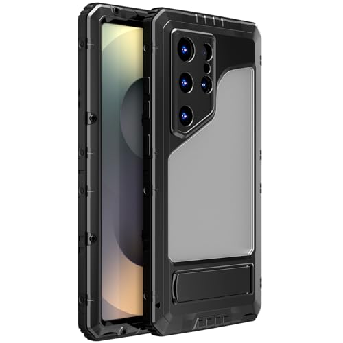AdirMi Wasserdichte Schutzhülle für Samsung Galaxy S25 Ultra, robuste Metall-Ständer-Hülle, Ganzkörper-Schutzhülle, stoßfest, staubdicht, schneefest, mit integriertem Displayschutz, Schwarz AdirMi Wasserdichte Schutzhülle für Samsung Galaxy S25 Ultra, robuste Metall-Ständer-Hülle, Ganzkörper-Schutzhülle, stoßfest, staubdicht, schneefest, mit integriertem Displayschutz, Schwarz von AdirMi