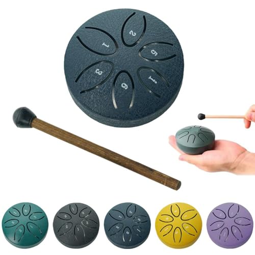 Rain Drum for Outside, Rain Drum For Outside When It Rains, Rain Drum Instrument for Outside, Outside Musical Rain Drum For Garden, Mini Handpan Drum (Blue) von Adius