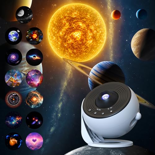 Adiwo Galaxy Projektor, 13 in 1 Sonnensystem Nachtlichter Schlummerleuchten für Kinder, Universum Projektor Sternenhimmel Zimmer Planetarium 360° Rotierenden Creative Lighting Adiwo Galaxy Projektor, 13 in 1 Sonnensystem Nachtlichter Schlummerleuchten für Kinder, Universum Projektor Sternenhimmel Zimmer Planetarium 360° Rotierenden Creative Lighting von Adiwo