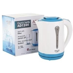 Adler AD 1244 Type Standard kettle, White/Blue, 2000 W, 2.5 L, 360&#176, rotational base (AD 1244) von Adler
