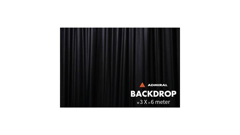 Admiral Backdrop Bühnenmolton 380 g/m² 3m breit x 6m hoch schwarz von Admiral