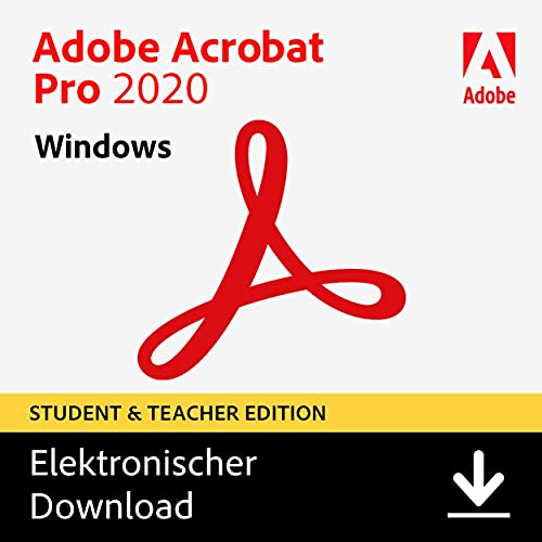 Adobe Acrobat | Pro, Student and Teacher | 1 Benutzer | PC | PC Aktivierungscode per Email von Adobe