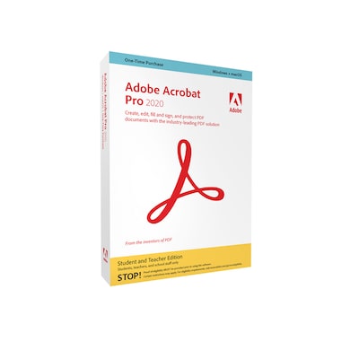 Adobe Acrobat Pro 2020 | Studenten & Lehrer | Box & Produktschlüssel von Adobe