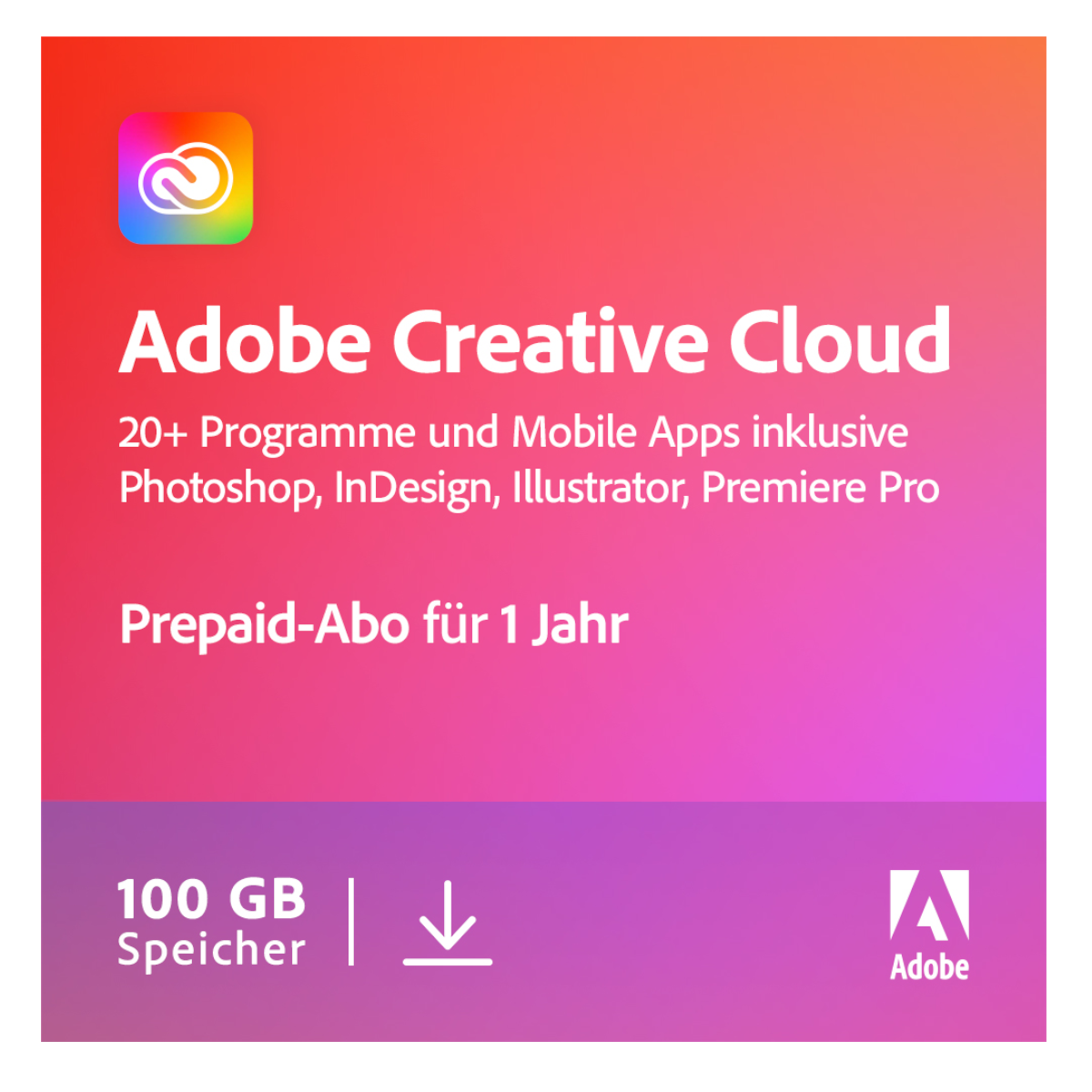 Adobe Creative Cloud All Apps | 1 Jahr | 100GB | PC/Mac von Adobe