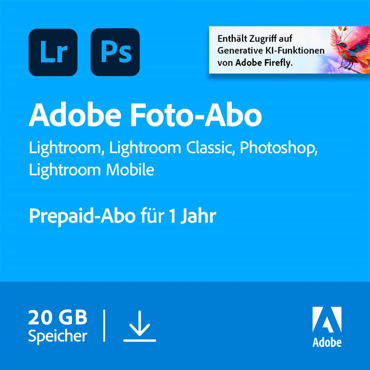 Adobe Creative Cloud Foto-Abo | 1 Jahr | 20GB | PC/Mac von Adobe