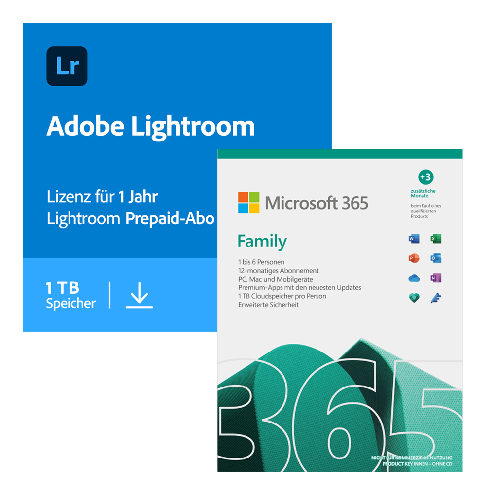 Adobe Lightroom | 1 Jahr | 1TB | PC/Mac | inkl. Microsoft 365 Family [6 User - 12+3 Monate] von Adobe