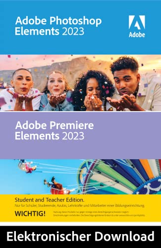 Adobe Photoshop Elements 2023 & Premiere Elements 2023 | Student Teacher | 1 Gerät | 1 Benutzer | Mac Aktivierungscode per Email von Adobe