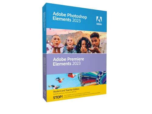 Adobe Photoshop & Premiere Elements 2023|Schüler und Studenten|1 Gerät|unbegrenzt|PC/Mac|Disc|Disc von Adobe