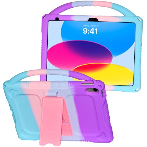 Adocham Kinder-Schutzhülle für iPad (A16), 11. Generation, 27,9 cm (11 Zoll), 2025/10. Generation, 2022, integrierter Standgriff, leicht, stoßfest, Silikon, Kinderschutzhülle für iPad 10. / 11. von Adocham