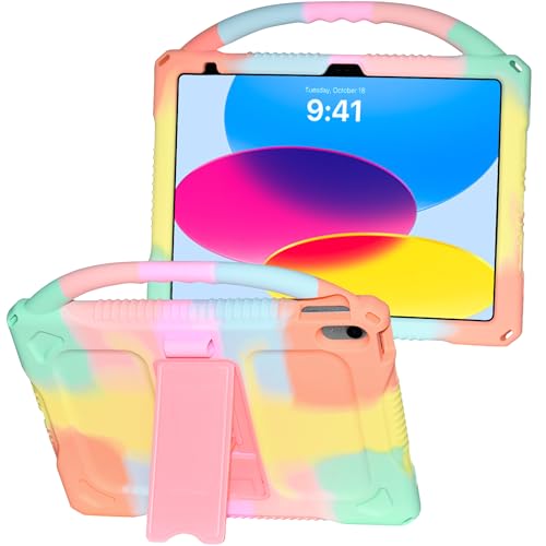 Adocham Kinder-Schutzhülle für iPad (A16) 11. Generation 2025/10. Generation 2025/10. Generation 2022, integrierter Ständer, leicht, stoßfest, Silikon, Kinderabdeckung für iPad 10. / 11. Generation von Adocham