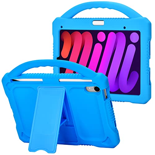 Adocham Kinder-Schutzhülle für iPad Mini 6 2021/Mini 7 2024 (A17 Pro), langlebig, stoßfest, Kinderschutzhülle für Mini 6. / 7. Generation, 21,1 cm (8,3 Zoll), Blau von Adocham