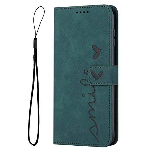 Adolasx Kompatibel für Samsung Galaxy A25 5G Hülle Leder Einfarbig mit Band Kartenfach Klappbar Flip Hüllen [Magnetisch] Handyhülle Bumper PU Cover Case - Grün A von Adolasx