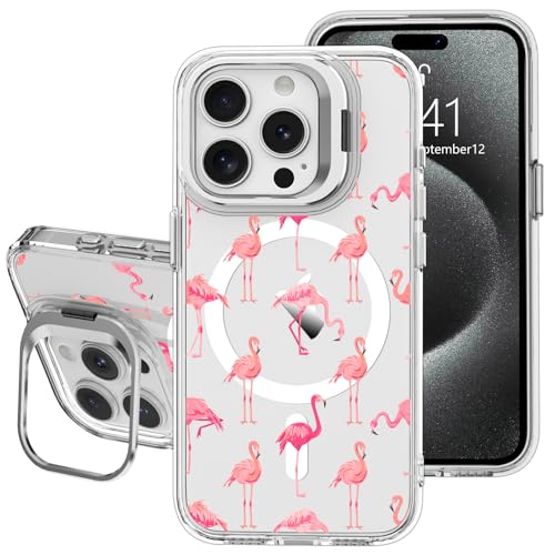 AdorableWhimsy Rosa Flamingo Handyhülle für iPhone 16 Pro mit integriertem Ständer, ästhetisches mädchenhaftes Design, klare magnetische Abdeckung, Schutzhülle, stoßfeste Schutzhülle für iPhone 16 Pro AdorableWhimsy Rosa Flamingo Handyhülle für iPhone 16 Pro mit integriertem Ständer, ästhetisches mädchenhaftes Design, klare magnetische Abdeckung, Schutzhülle, stoßfeste Schutzhülle für iPhone 16 Pro von AdorableWhimsy