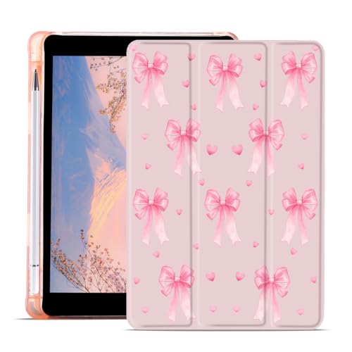 AdorableWhimsy Schutzhülle für iPad (A16) 11. Generation 2025 11 Zoll / iPad 10. Generation 2022 10,9 Zoll mit Stifthalter, automatische Wake/Sleep-Funktion, dreifach gefaltet, rosa Leder, weiche von AdorableWhimsy