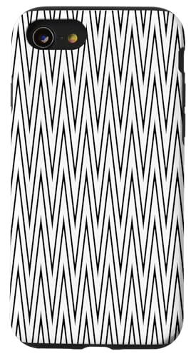 Zeitlos, schwarz und weiß, Chevron-Muster Hülle für iPhone SE (2020) / 7 / 8 von Adore Cute Designs