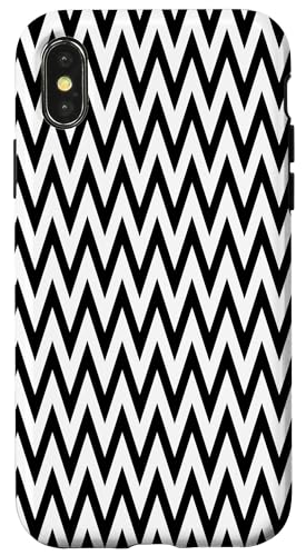 Zeitlos, schwarz und weiß, Chevron-Muster Hülle für iPhone X/XS Zeitlos, schwarz und weiß, Chevron-Muster Hülle für iPhone X/XS von Adore Cute Designs